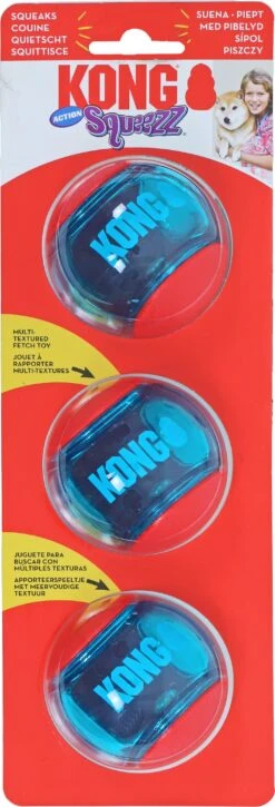 Kong Hondenspeelgoed Squeezz Action Bal Medium Rood/blauw D 6,5 Cm 3 Stuks -Beeztees || ROYAL CANIN || FLEXI Verkoopwinkel 0035585464053 2
