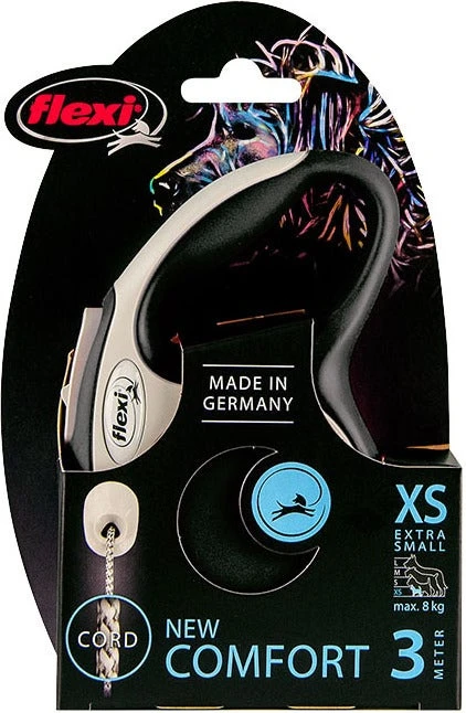 Flexi Rollijn New Comfort Koord XS Zwart 3 M 4 Flexi Rollijn New Comfort Koord XS Zwart 3 M - Afbeelding 2