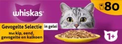 Whiskas Kattenvoer In Gelei Gevogelte Selectie Adult 85 G 80 Stuks