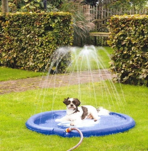 Beeztees Sprinklermat Stay Cool Blauw D 100 H 5 Cm 4 Beeztees Sprinklermat Stay Cool Blauw D 100 H 5 Cm - Afbeelding 2