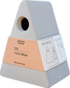 Singing Friend Nestkast Nina Grijs 17 X 13 X 21,5 Cm