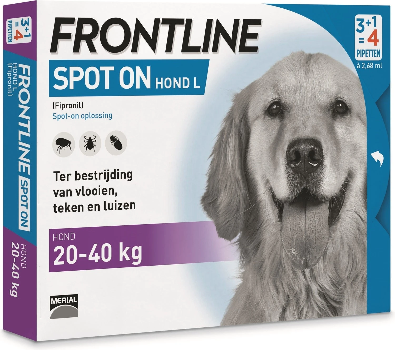 Frontline Teken- En Vlooiendruppels Spot-on Hond L 20-40 Kg 4 Stuks 3 Frontline Teken- En Vlooiendruppels Spot-on Hond L 20-40 Kg 4 Stuks