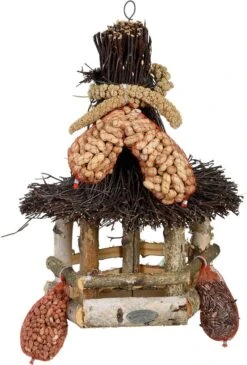 Esschert Design Vogelvoederhuisje Met Voer Naturel 30 X 30 X 40 Cm