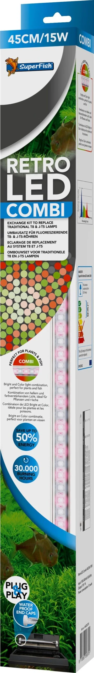 SuperFish Aquarium Verlichting Retro LED Combi 15 W 45 Cm 3 SuperFish Aquarium Verlichting Retro LED Combi 15 W 45 Cm