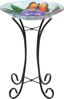 Intratuin Solar Vogeldrinkschaal Vlinder Multi 45,5 X 45,5 X 65 Cm