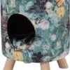 Intratuin Poef Met Kattenmand Bloemenprint D 35 H 42 Cm -Beeztees || ROYAL CANIN || FLEXI Verkoopwinkel 8720196330232 0 1